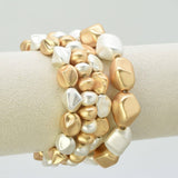 4 Piece Organic Shape CCB Stretch Bracelet Set