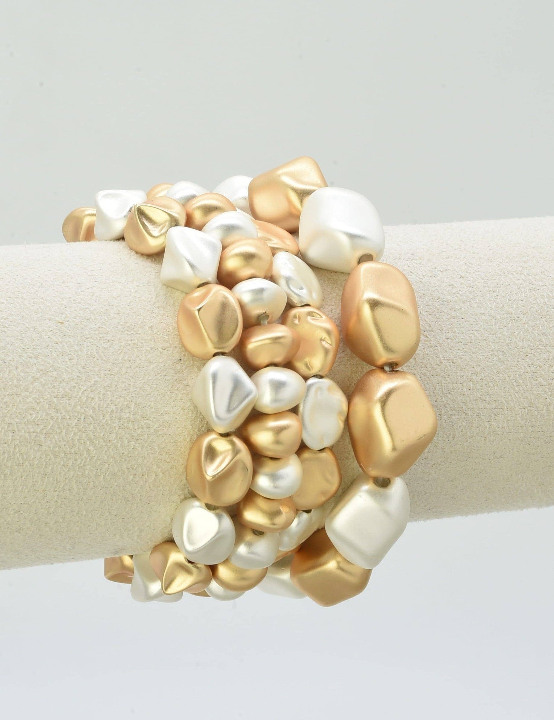 4 Piece Organic Shape CCB Stretch Bracelet Set