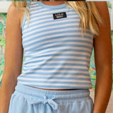 Stripe Light Blue Tank | LULU MAC