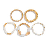 MULTI BALL PEARL CHAIN STRETCHABLE BRACELET | 40B5204