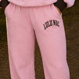 Lulu Mac | Puff Pant- Light Pink/ Brown