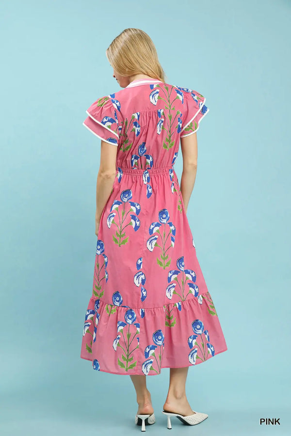 Bloom & Breeze Midi Dress | Pink