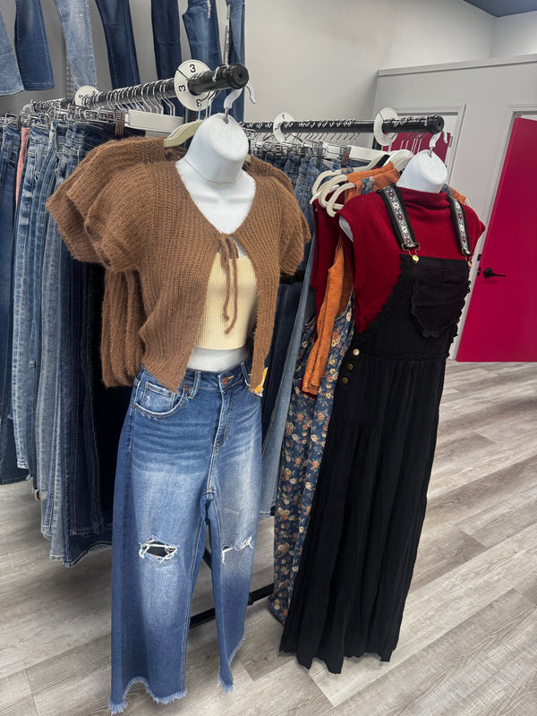 Mocha Tie Front Sweater