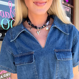 Heading Your Way Washed Denim Romper