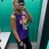 Lsu Vintage Tiger (Licensed) | Women's Sequin Tank Purple