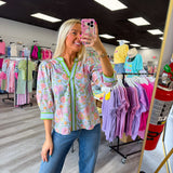 Secret Garden Top |  Blue