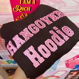 Hangover Hoodie-Embroidery Brown with Pink