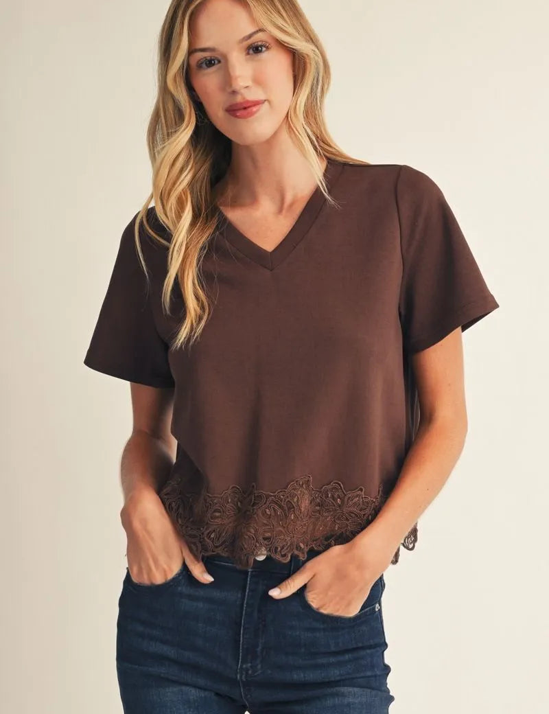 The Lillian Lace Hem Top