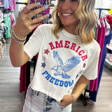 American Freedom Rhinestone July 4th Graphic Tee