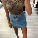 Do It Different Denim Skirt With Belt