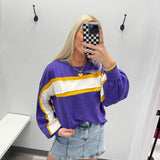 Gameday Theme French Terry Color Block Top