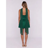 Emerald Enchantment Satin Mini Dress