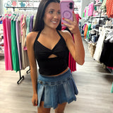 All You Have to Do is Stay Sleeveless Halter Crop Top