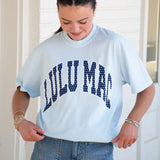LULU MAC Polka Dot Adult Chalky Blue Comfort Colors Tee