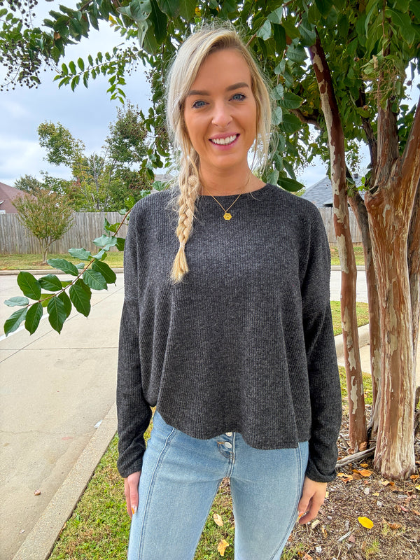 BLACK FRIDAY | Ribbed Dolman Sleeve Sweater