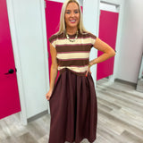 Sweetest Day Stripe Dress Set | Brown