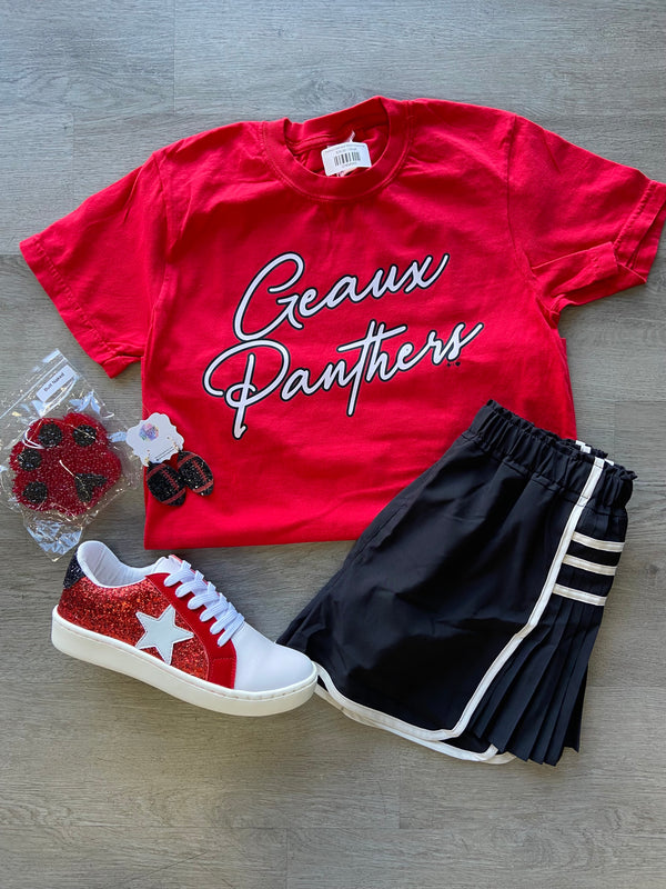 Panthers Red and White Graphic Tee