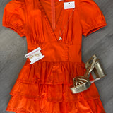 Poplin Tired Mini Dress Romper