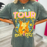 World Tour Rock And Roll Graphic Top