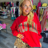 Red and Leopard Sweatshirt | LULU MAC