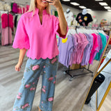 Blush Bloom Denim Pants