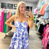 Blue White RicRack Dress