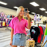 Pink Collar Top