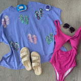 Summer Flip Flop Sequin Top