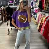 Football Top with Gold Border