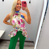 Making My Way Seam Green Denim Pants