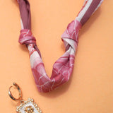 Handcrafted Scarf Interchangeable Charm Necklace |
