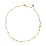 Pearl Texture 4mm and 2mm Gold Beaded Necklace| Savvy Bling