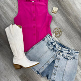 Pink Button Vest