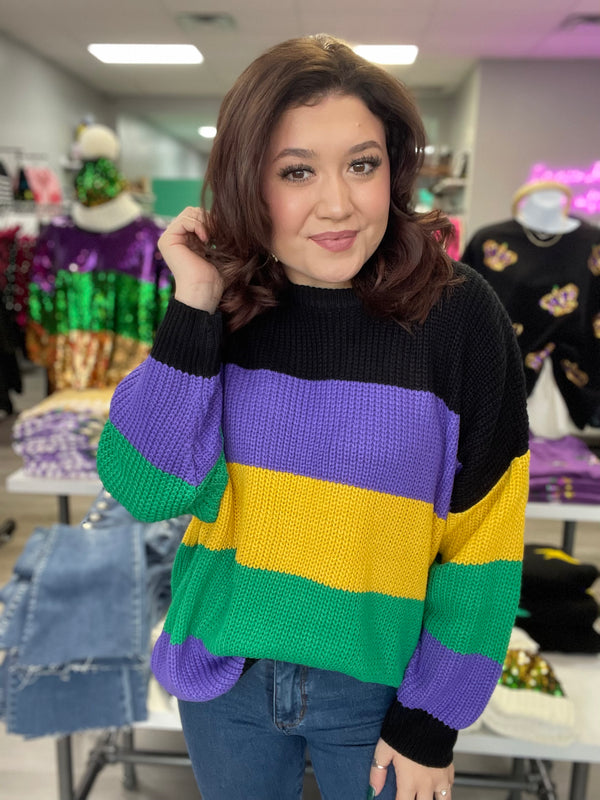 Masquerade Mardi Gras Sweater