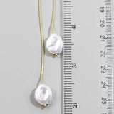 Baroque Pearl Lariat Necklace