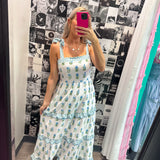 Can I Call You Mine Floral Blue Midi Dress