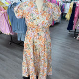 Coral Flower Bouquet Dreams Maxi Dress