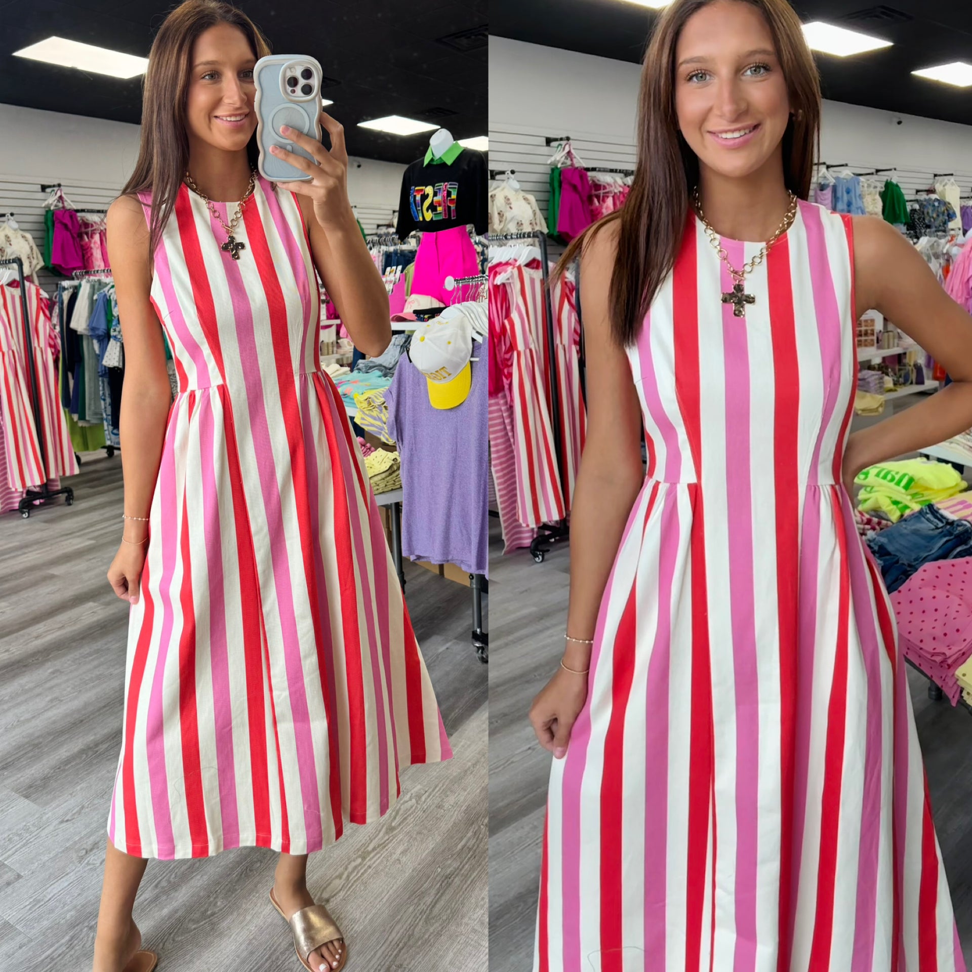 Sweet Talk Stripe Midi Dress