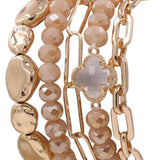 Beaded Clover Accent Jewelry Set Bracelet