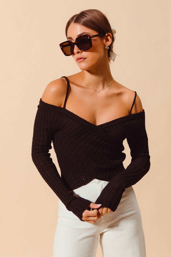 Ribbed Off the Shoulder Top