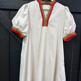 Chic Contrast Collar Dress | Cream & Rust