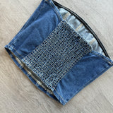 Denim Strapless Top - Medium Wash