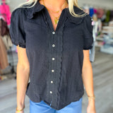 Better in Black Eyelet Top