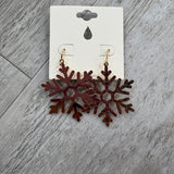 Gold Hammered Snowflake Earrings