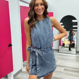 Wrap Me Up Denim Romper