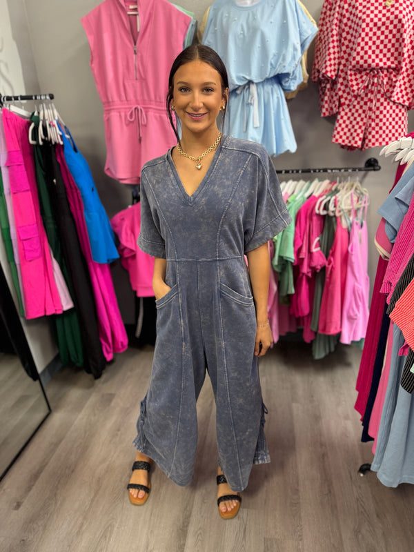 Meet Me Half Way V-Neck Jumpsuit