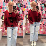 Red and Black Sequin Sweater