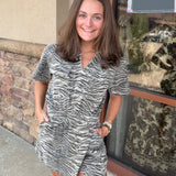 Tiger Print Denim Romper