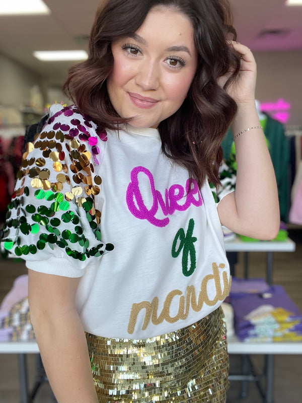 Queen of Mardi Gras Sequin Top