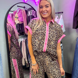 Wild Thing Leopard and Pink Button Down Set